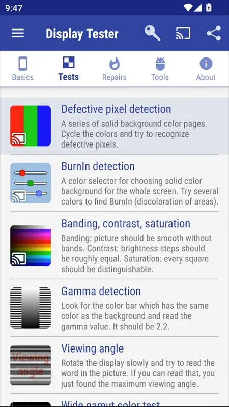 displaytester(手机屏幕检测工具) displaytester(手机屏幕检测工具)
